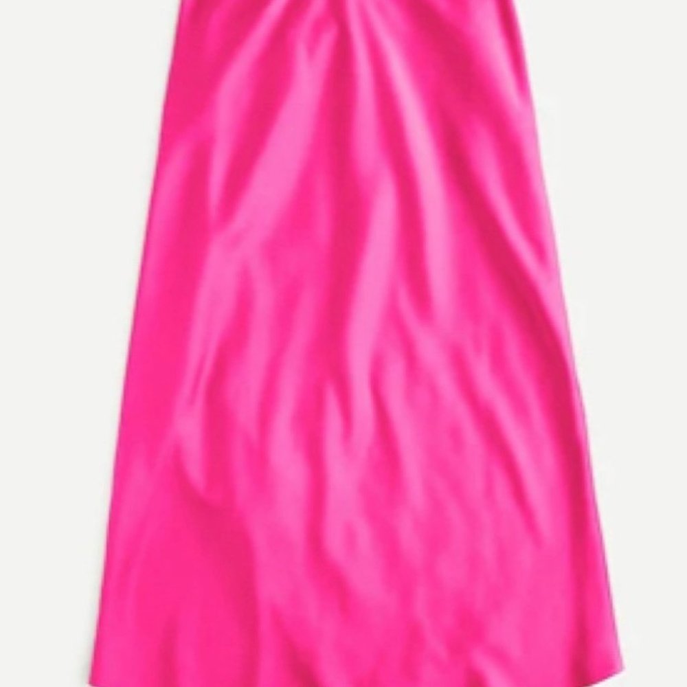 NWT J.Crew hot pink silk slip skirt XXS